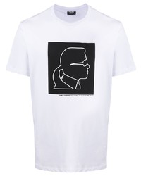 Karl Lagerfeld Profile Print Cotton T Shirt