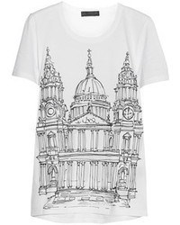 Burberry Prorsum London Printed Cotton Jersey T Shirt