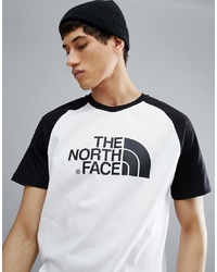 The North Face Raglan Easy Baseball T Shirt In Whiteblack Black