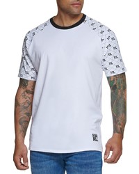 KARL LAGERFELD PARIS Raglan Sleeve Cotton T Shirt In White At Nordstrom