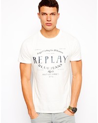 Replay T Shirt Winged Logo Print