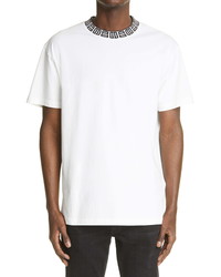 Ambush Rib Monogram Collar Cotton T Shirt