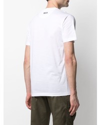 Les Hommes Ripped Logo Print Cotton T Shirt