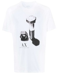 Armani Exchange Screw Print Cotton T Shirt