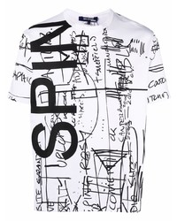 Junya Watanabe MAN Scribble Print Cotton T Shirt