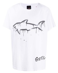 Greg Lauren X Paul & Shark Shark Print T Shirt