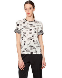 Raoul Silky Tee In Black And White Graphic