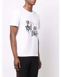 Alexander McQueen Skeleton Logo Print T Shirt