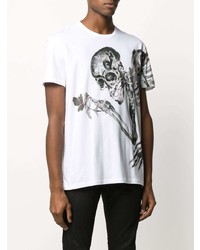 Alexander McQueen Skull Flower Printed T Shirt