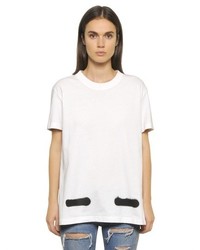 Off-White Spray Paint Effect Cotton Jersey T Shirt