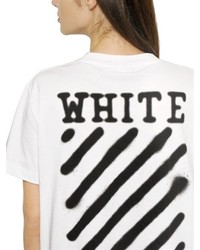 Off-White Spray Paint Effect Cotton Jersey T Shirt