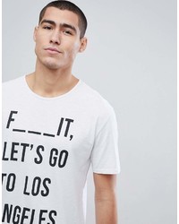 Stradivarius Oversized T Shirt With Lets Go To Los Angeles Slogan In White