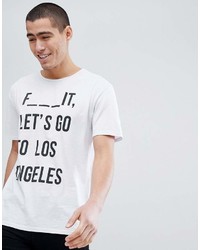Stradivarius Oversized T Shirt With Lets Go To Los Angeles Slogan In White