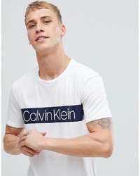 Calvin Klein Stripe Logo T Shirt White