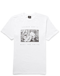 Stussy Stssy Kill The Noise Printed Cotton Jersey T Shirt