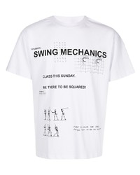 Students Swing Mechanics Print Round Neck T Shirt
