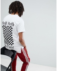 Mennace T Shirt In White With Checkerboard Print