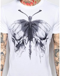 Diesel T Shirt T Aikos Butterfly Skull Print
