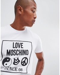 Love Moschino T Shirt With Box Logo In White