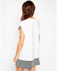 Asos T Shirt With Icon Print And Embellished Neckline