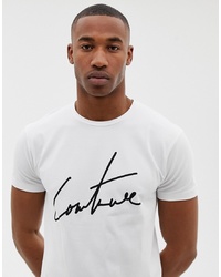 The Couture Club T Shirt With Large Logo In White