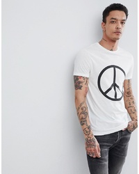 ASOS DESIGN T Shirt With Peace Sign And Burn Out Wash