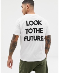 Pull&Bear T Shirt With Slogan Back Print In White