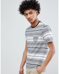 Celio T Shirt With Textured Stripe