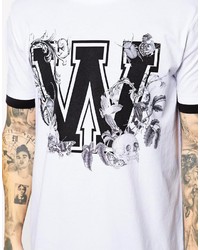 Asos T Shirt With Varsity Print And Double Layer Effect