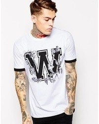 Asos T Shirt With Varsity Print And Double Layer Effect