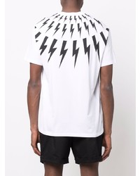 Neil Barrett Thunderbolt Print Cotton T Shirt