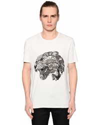 Just Cavalli Tiger Printed Cotton Jersey T Shirt