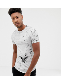 ASOS DESIGN Tline T Shirt With Curved Hem In Wash In White