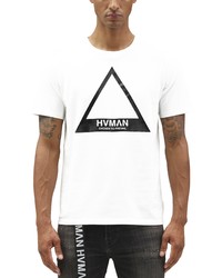 HVMAN Triangle Cotton Logo Graphic Tee In White At Nordstrom