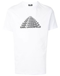 Karl Lagerfeld Triangle Logo Print Cotton T Shirt