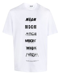 MSGM Various Logo Print T Shirt