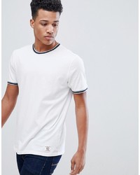 Abercrombie & Fitch Varsity Tipped Ringer T Shirt In White