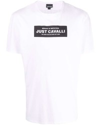 Just Cavalli Warped Logo Print T Shirt