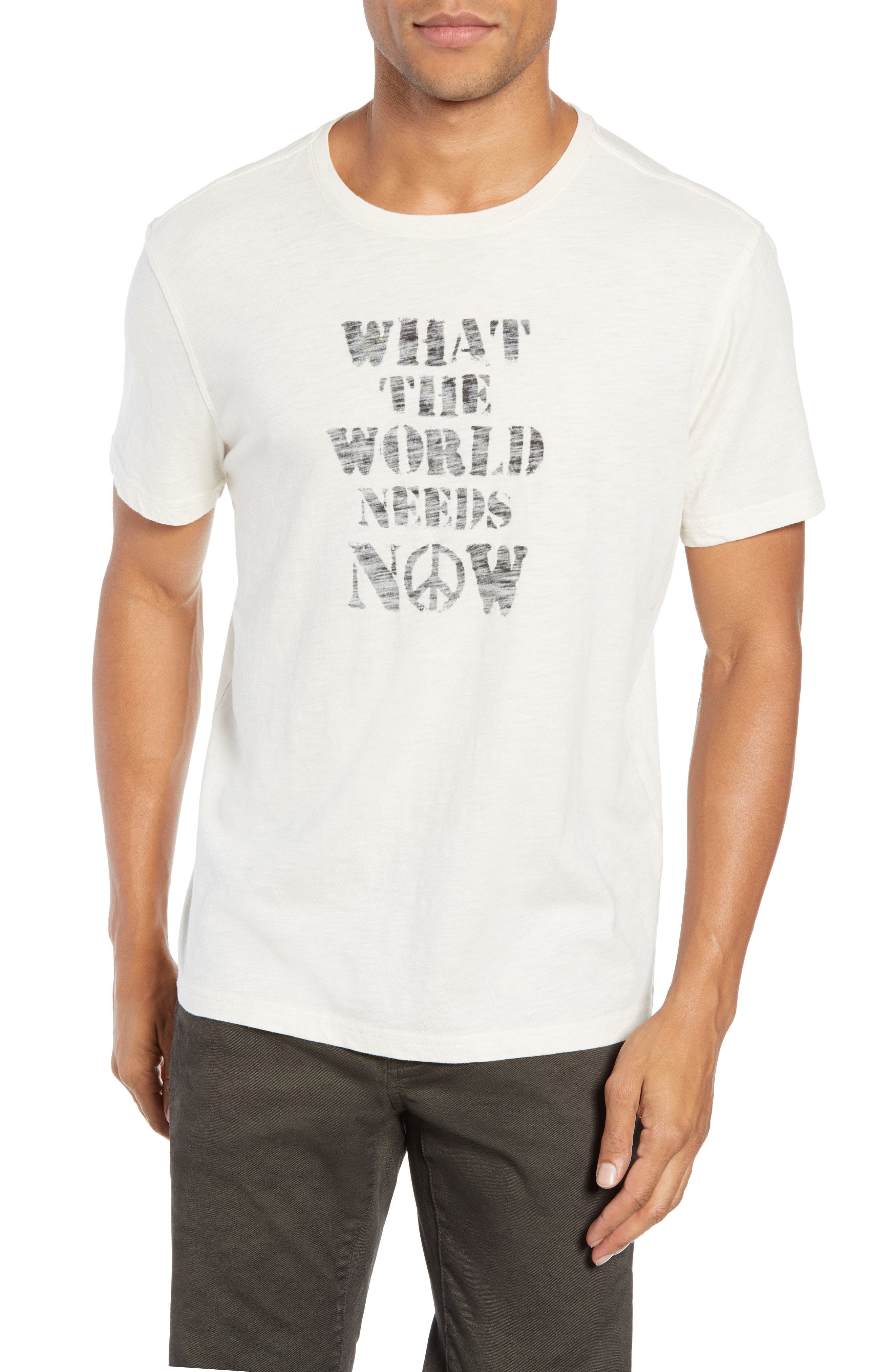 Details about   John Varvatos Star USA Men's Salt White Punk Paper Graphic Crew-Neck T-Shirt
