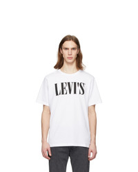 Levis White 90s Serif Logo Relaxed T Shirt