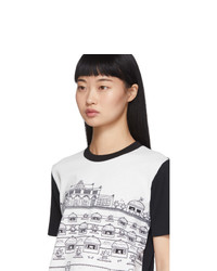 Lanvin White And Black Babar Edition Illustrated Hut T Shirt