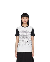 Lanvin White And Black Babar Edition Illustrated Hut T Shirt