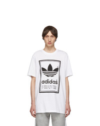adidas Originals White And Black Backwards Logo T Shirt