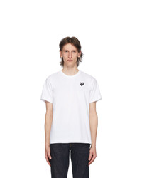Comme Des Garcons Play White And Black Heart Patch T Shirt