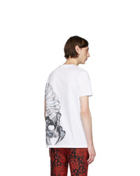 Alexander McQueen White And Grey Skeleton T Shirt