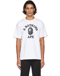 BAPE White Black Abc Camo College T Shirt