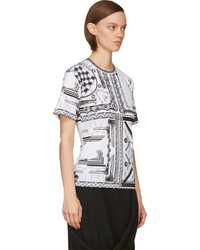 Versus White Black Mixed Print Anthony Vaccarello Edition T Shirt