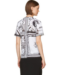 Versus White Black Mixed Print Anthony Vaccarello Edition T Shirt