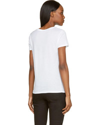 Saint Laurent White Black X Print T Shirt
