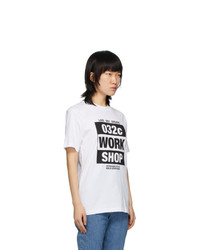 032c White Chest Print T Shirt